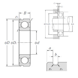 Wide Inner Ring Ball Bearing 6906N NTN